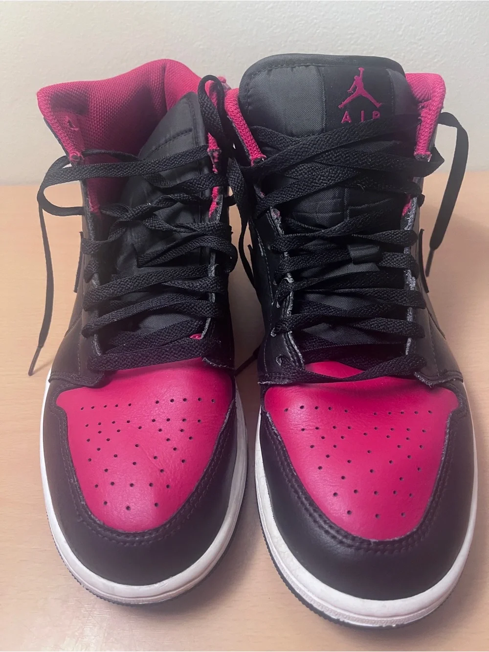 Air Jordan 1 Mid Bred Twist Men’s Black Red Shoes Size 11
